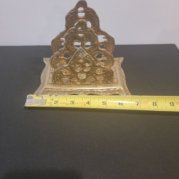 VTG Hollywood Regency Letter Mail Holder Brass Desk Organizer Korea - Picture 8 of 9